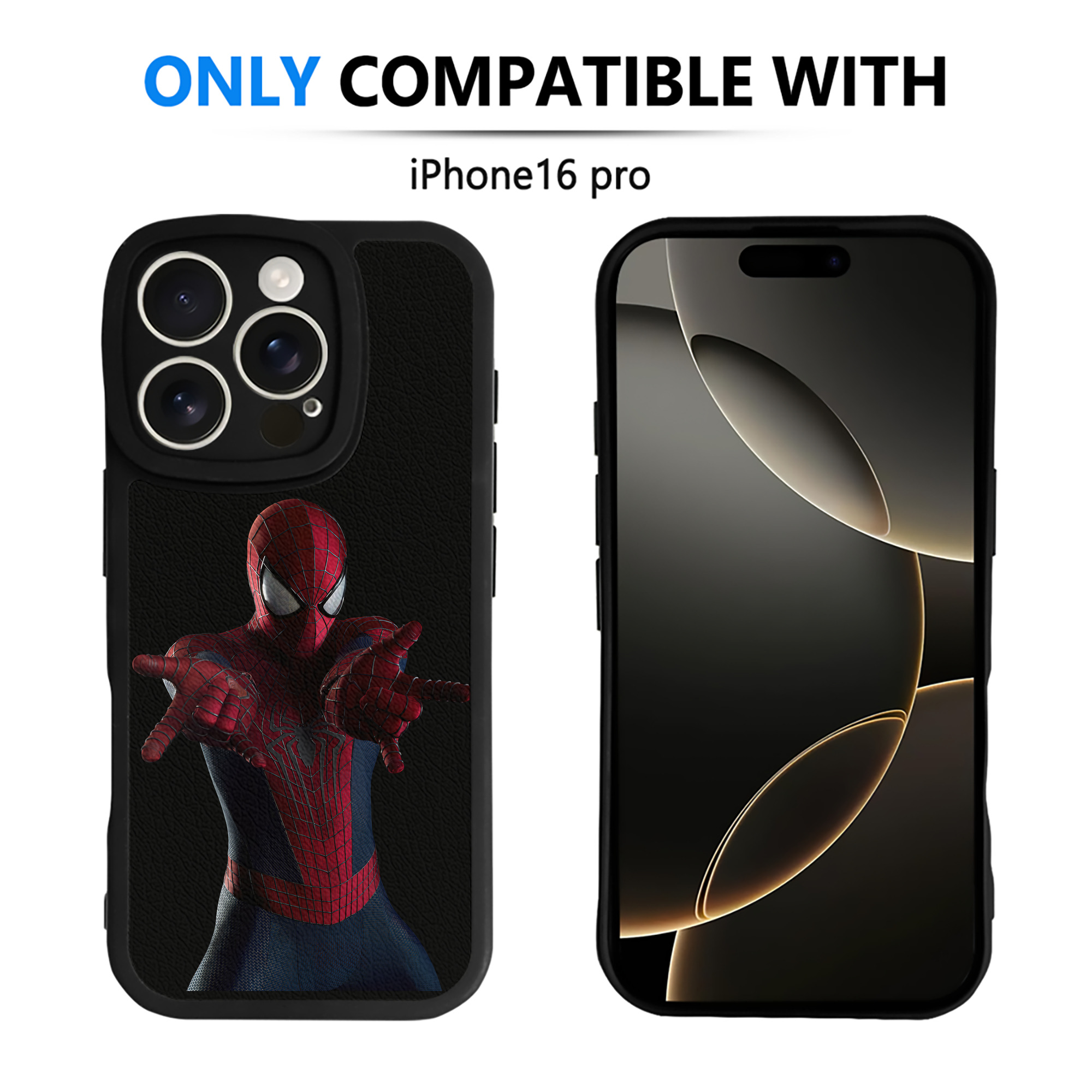 （画像用） Spider Man スパイダーマン 【iPhone 16シリーズ対応】シリコンスマホケース（レザー調） 材質：シリコン